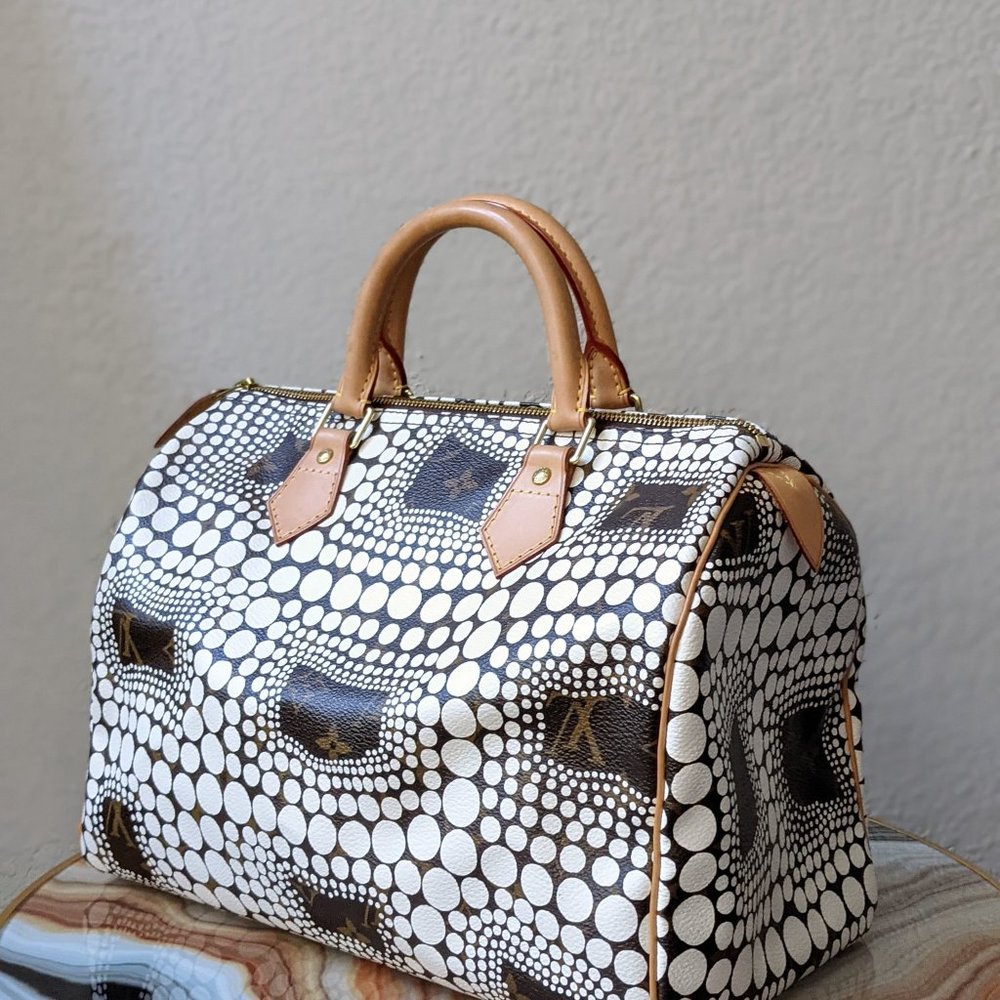 Louis Vuitton Yayoi Kusama White Dot Monogram Speedy 30 with dustbag - Picture 6 of 12
